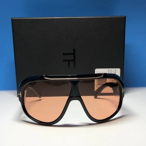 NEW Tom Ford Linden FT1094/S Sunglasses – Shiny Black / Brown – Full Packaging - Picture 3 of 14